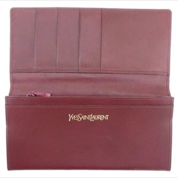 Saint Laurent Wallet Purse Red leather Woman Authentic Used D2028 - Picture 4 of 10